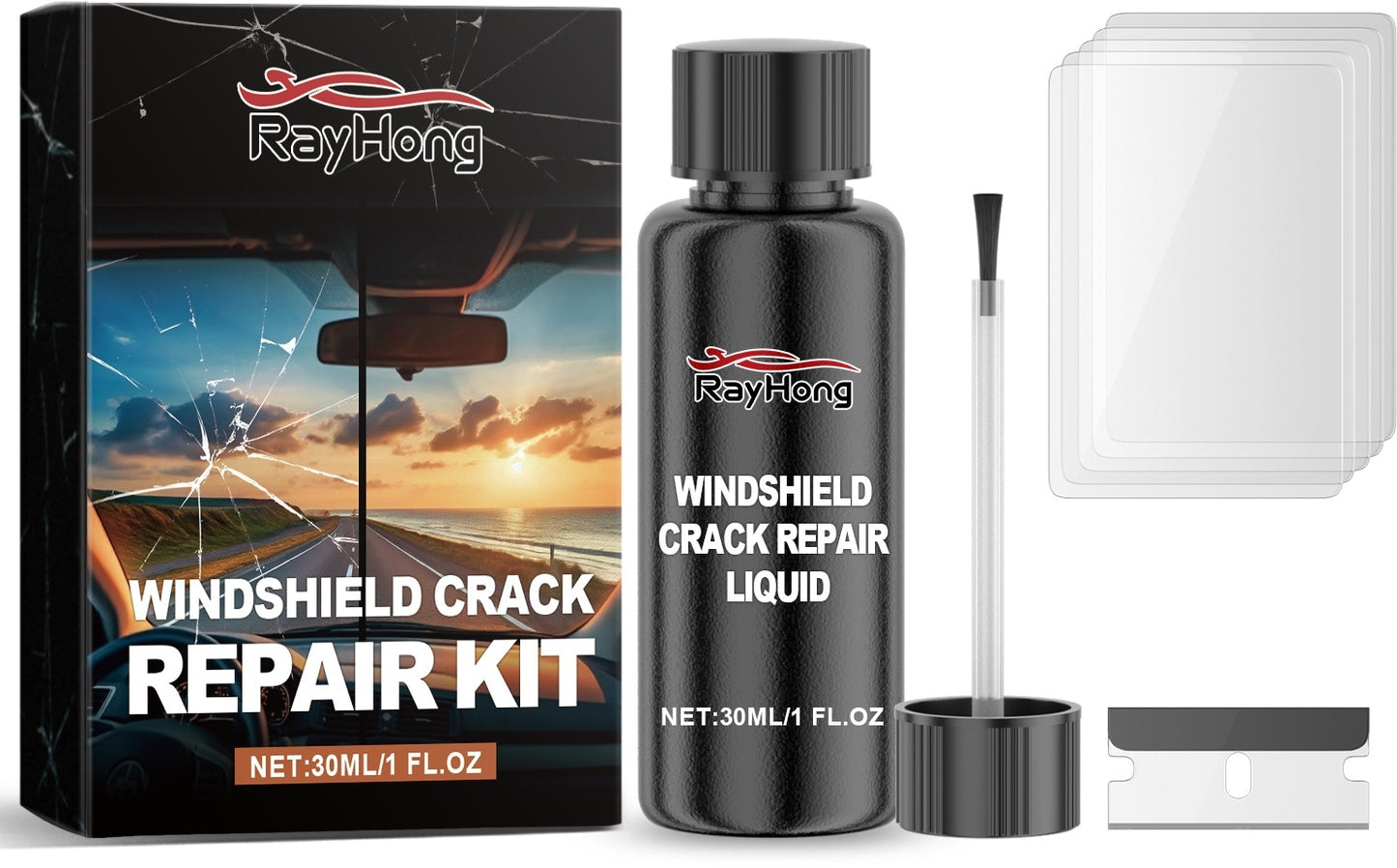 GlossLab™ Windshield Crack Repair Fluid – Clear Vision Formula